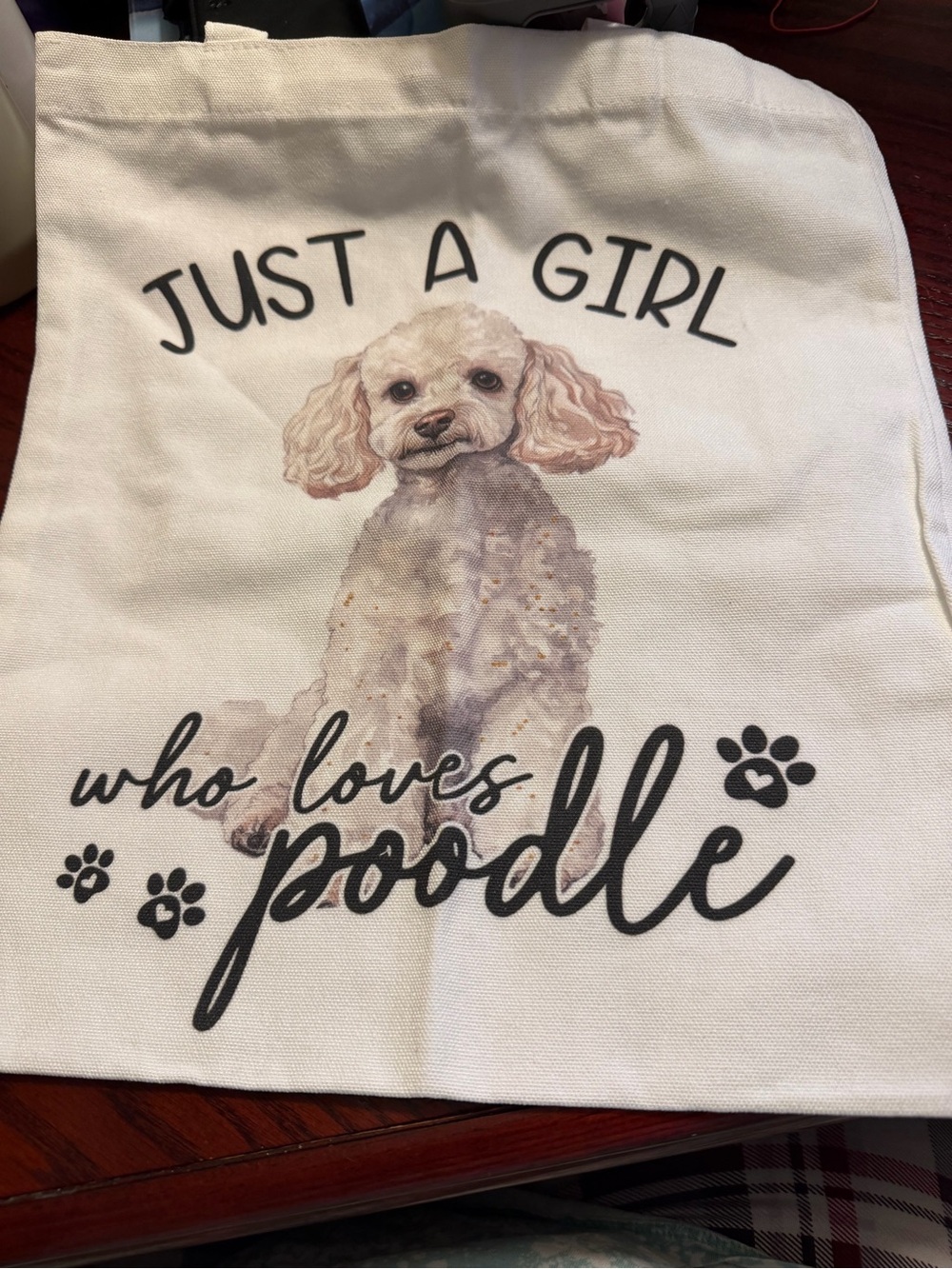 🧨New🧨Just a Girl Who Loves Poodle Canvas Tote Bag (Priced to Sell)